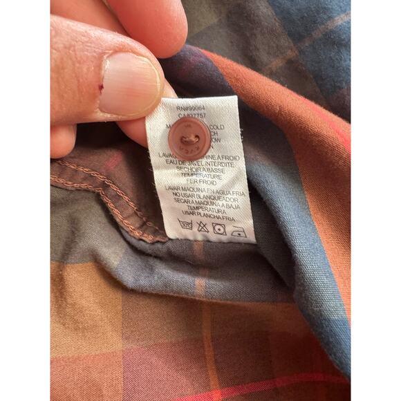 RVCA Button Down Long sleeve Shirt, Red & Blue Plaid, size, XL, 100% Cotton - Picture 7 of 8